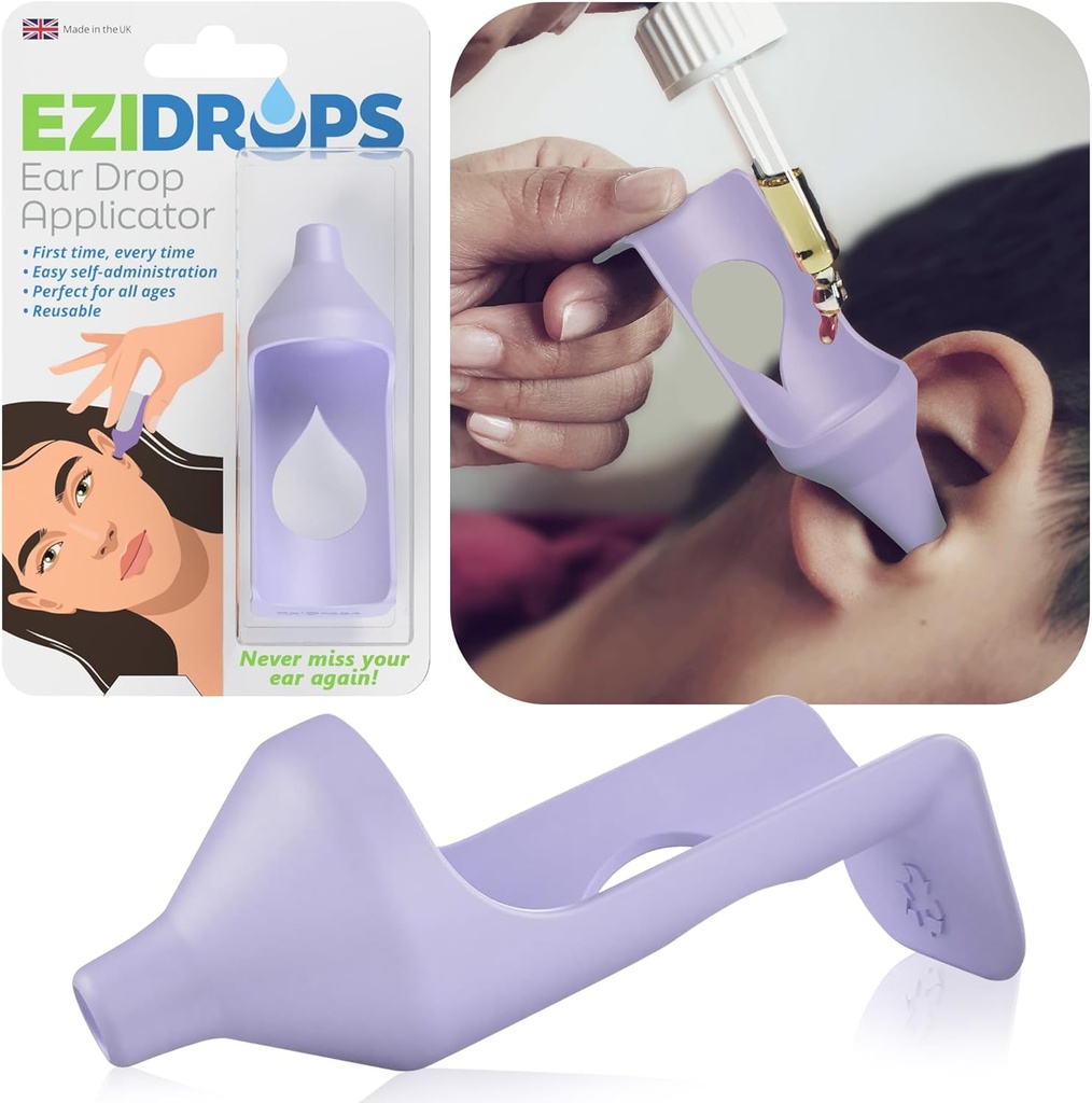 Ear Drop Applicator Aid – Precise & Easy Application for Ear Drops – Passt die meisten Standard Ear Drop Bottles einschließlich Droppers – Tragbares, wiederverwendbares Reinigungs- & Arzneimittel-Tool