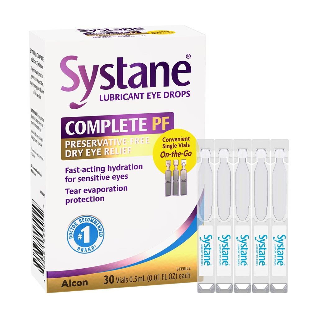 Systane Komplette Unit-Dose Konservierungsfreie Augentropfen 30ct Einweg-Fläschchen für Dry Eye Relief