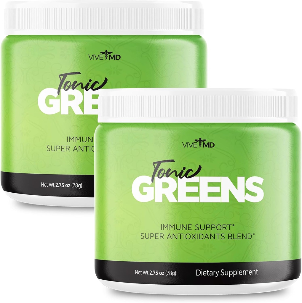 Tonic Greens Powder Vitamin Boost Supplement Offizielle Formel - Natural Green Blend Energy Supplement Extra Strength - BCAA L-Glutamin Vitamin B6, Revolutionary Energy Fix Solution Reviews (2 Pack)