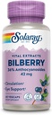 Solaray Extrait de baies de baies de myrtille 42 mg, santé oculaire et support de circulation, avec 36% d'anthocyanosides, végétalien, 60 VegCaps