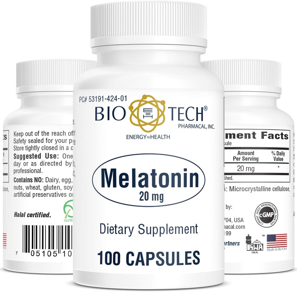 Bio-Tech Pharmacal Melatonin (20mg, 100 Kapseln)