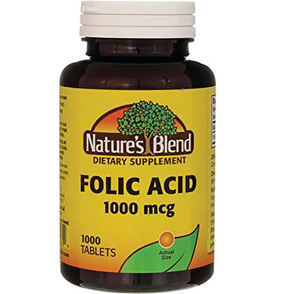 Nature's Blend Folic Acid 1000 mcg 1000 mcg 1000 Tabs