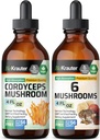 BIO KRAUTER Cordyceps Mushroom Tincture 4 Fl. Oz. & 6 Mushrooms Tincture 4 Fl. Oz.