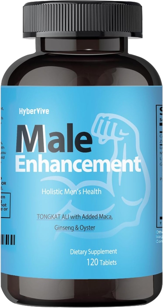 Testosteron Ergänzung für Männer – Tongkat Ali, Maca, L-Arginin HCI& Ginseng für Energie, Stamina & Endurance, Non-GMO, Gluten-Free, 120 Tabletten(60-Day Supply)