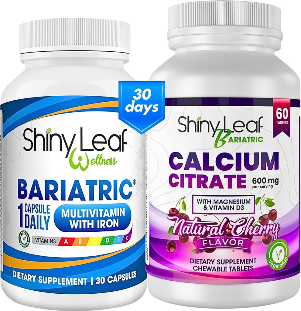 Multivitamine bariatrique avec un jour de fer et un citrate de calcium à croustilles cerises pour la chirurgie bariatrique post-opératoire, y compris le pont gastrique et les manches (1 mois)