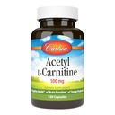 Carlson - Acétyl L-Carnitine, 500 mg, santé cognitive, fonction cérébrale et production d'énergie, 120 capsules