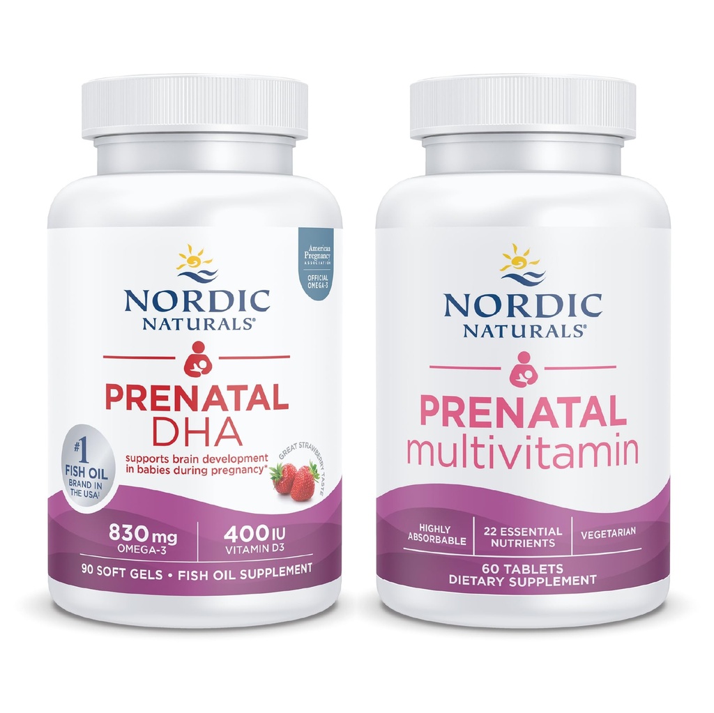 Nordic Naturals Prenatal Starter Pack - ADH prénatal et comprimés de multivitamine prénatals