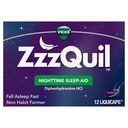 ZzzQuil, Nighttime Sleep Aid LiquiCaps, 25 mg Diphenhydramine HCl, No.1 Sleep-Aid Marke, Non-Habit Forming, Fall Asleep Fast, 12 Count