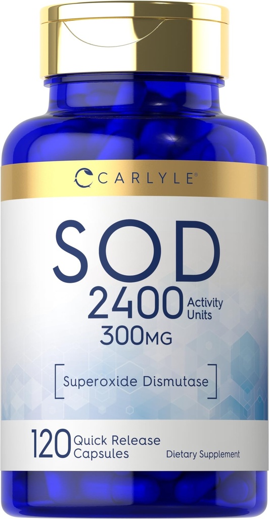 Carlyle S.O.D. Ergänzung Kapseln | 300mg | 120 Count | Superoxid Dismutase | Non-GMO und Glutenfrei