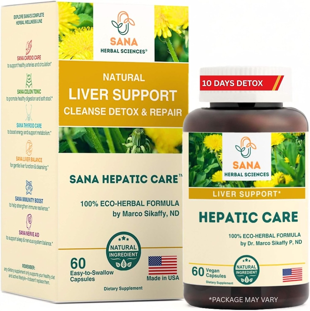 Active Liver Cleanse & Detox – 1800mg Kräuterformel mit Bio-Milchdistel, Turmeric & Dandelion Root – unterstützt Fatty Liver Repair & Daily Liver Health – von Sana Herbal