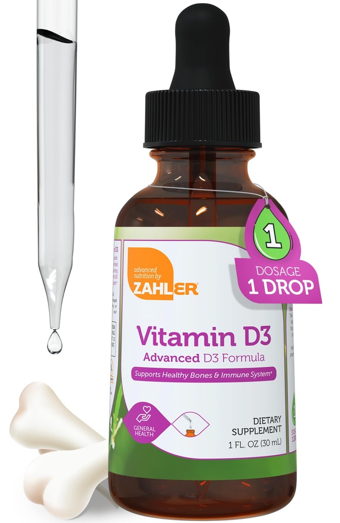 Zahler Liquid Vitamin D3 5000 IU - für Erwachsene Knochen & Immune Gesundheit - Vitamin D3 Nahrungsergänzungsmittel für Frauen und Männer (1 fl oz)