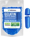 XPRS Nutra Größe 5 Leere Kapseln - 100 Graf Sehr kleine leere Gelatine Kapseln - Pillen DIY Kapsel Füllung - Fillable Pillen Gel Kapseln für Do-It-Yourself Vitamin Supplements (blau)