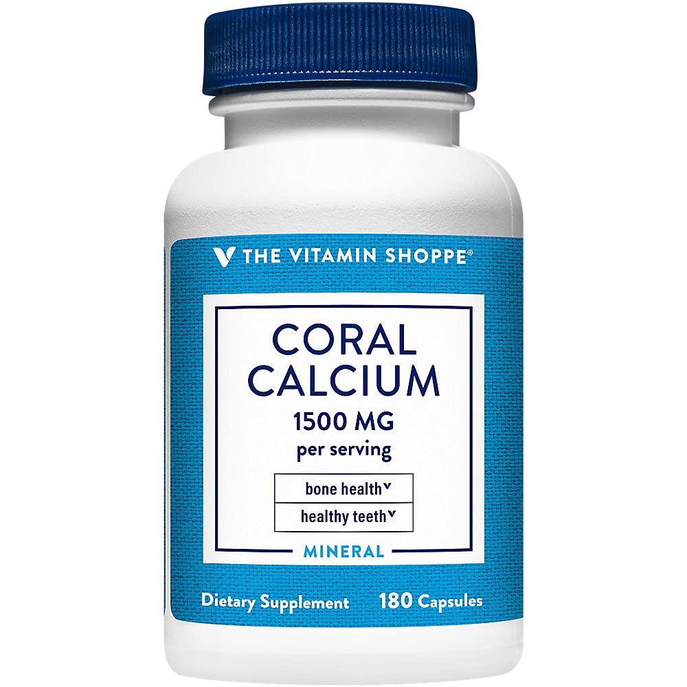 Der Vitamin Shoppe Coral Calcium 1.500MG - Eco Safe Quelle von Calcium, Magnesium & Trace Minerals, um gesunde Knochen und Zähne zu unterstützen (180 Kapseln)