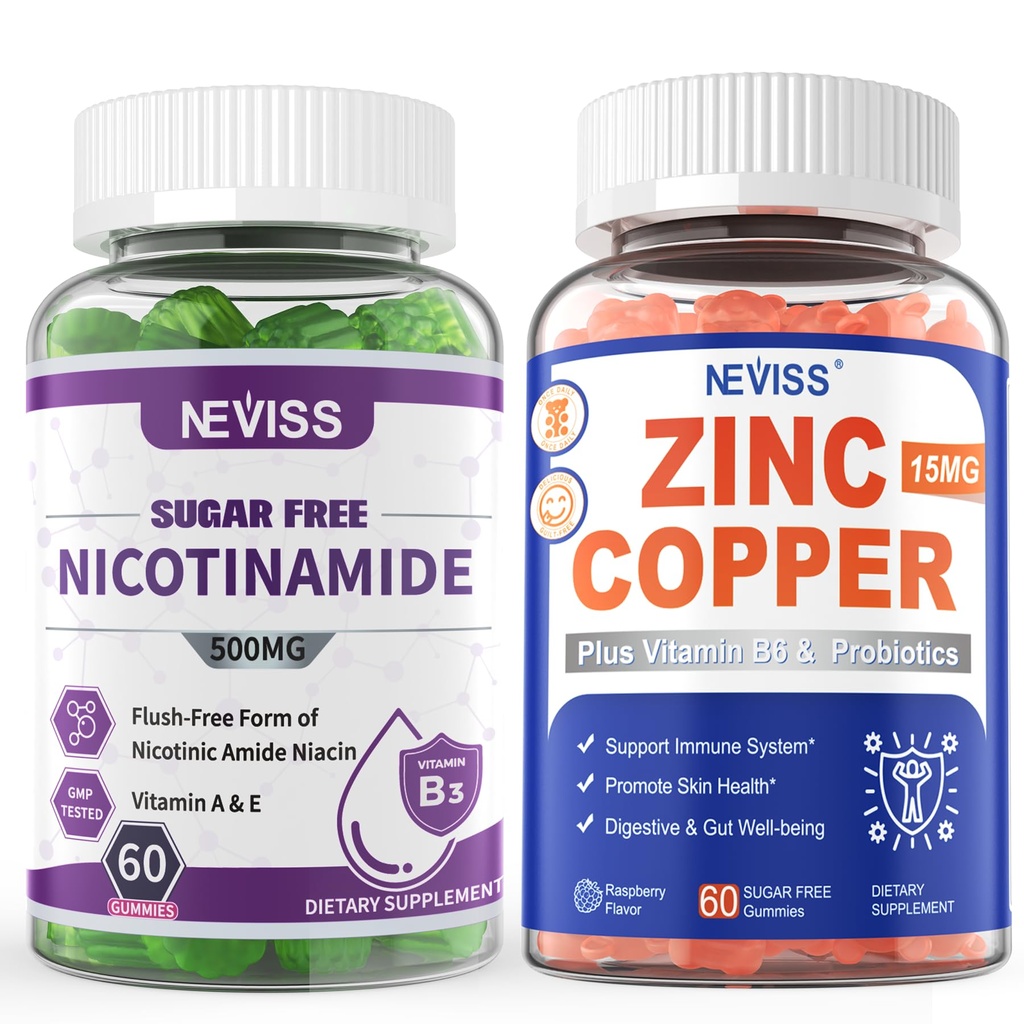 NEVISS Nicotinamid 500mg Gummi + Zink Kupfer Gummi