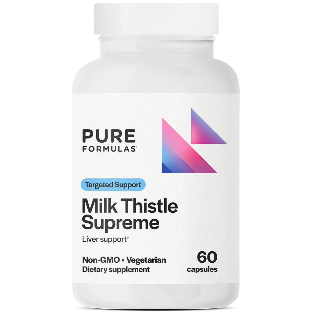 PureFormulas Milchdistel Supreme 250 mg – Lebergesundheit und Antioxidantien – Nicht-GVO-Vegetarische Kapseln – 60 Zähler