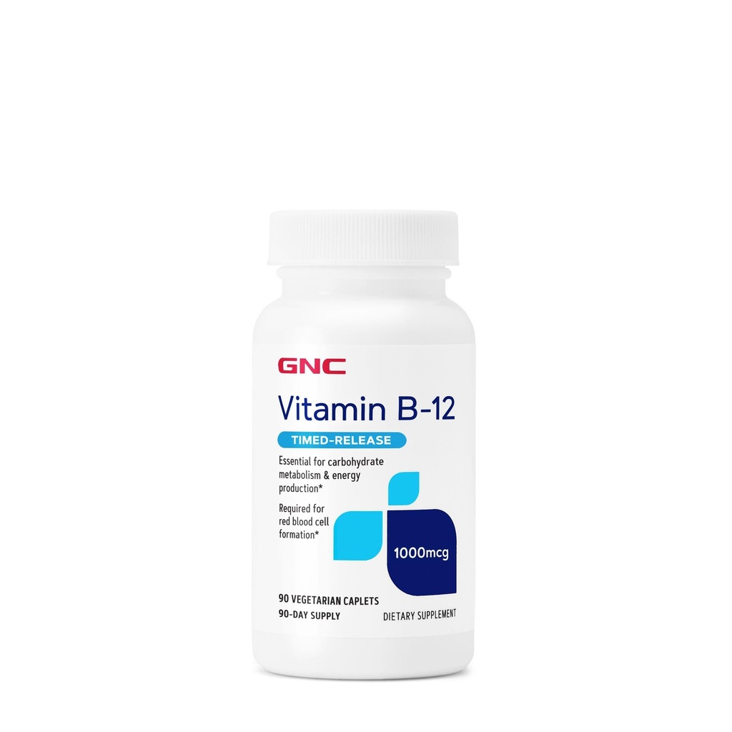 GNC Vitamine B-12 1000mcg, supporte la production d'énergie, 90 capsules