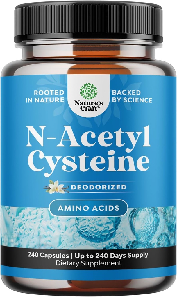NAC Supplement N-Acetyl Cystein 600mg - Vegan hohe Absorption Nicht-Smelly NAC 600 mg Kapseln Glutathione Precursor für Leberreiniger Detox & Repair Plus Lung Gesundheit und Immunität Unterstützung (240ct)