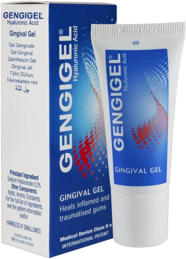 Gengigel Hyaluronsäure Mundgel für Mund- & Gum-Discomfort (20ml), lindert Irritation, fördert natürliches Heilen & schützt delicate Mundgewebe, keine Paraben oder SLS, Vegan & Kosher