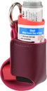 Beautyflier Asthma Inhaler Halter, Durable Microfiber Leder Reisen Handy Inhaler Schlüsselanhänger für Kinder und Erwachsene, Inhalator Nicht enthalten (Red)