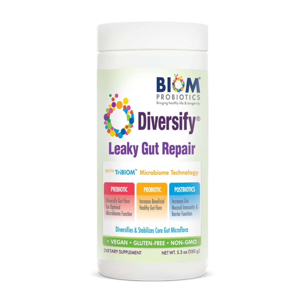 Diversify® Total Gut Health Lait humain Oligosaccharides avec prébiotiques + Starch résistant. Formule probiotique de précision pour aider avec Gut maigre. Vegan, non-OGM sans gluten (1 unité)