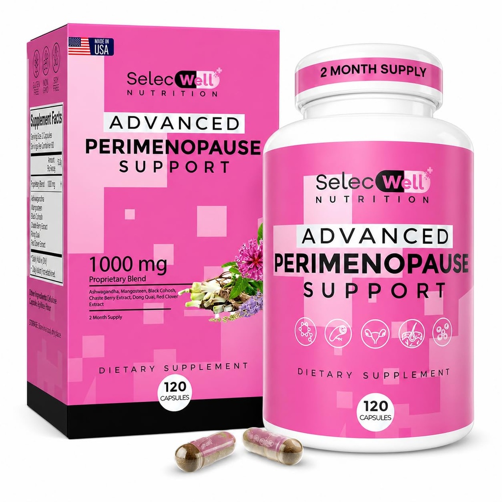 Supplément de soutien périménopause et ménopause pour les femmes – Multi-Symptôme de soulagement avec Black Cohosh & Red Clover Isoflavones