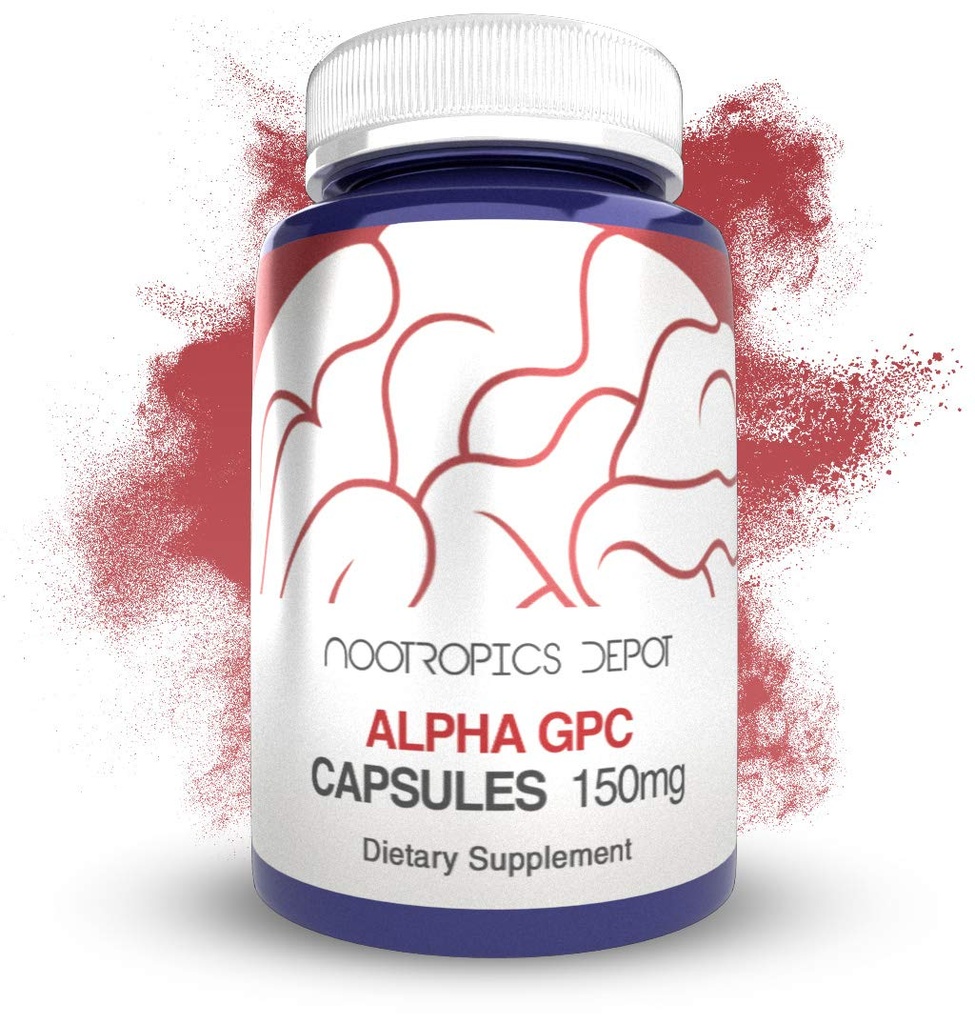 Nootropics Depot Alpha GPC Kapseln | 150mg | 180 Count | Cholinergic Supplement | Brain Health Supplement | Unterstützt gesunde Gehirn Funktion | Enhance Cognition, Gedächtnis + Fokus