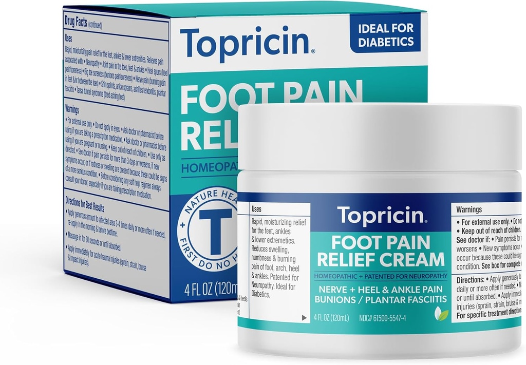 Crème anti-douleur topricine - Crème hydratante naturelle et sans odeur, 4 onces - Jar