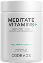Supplément de vitamine médiate+ - CognatiQ, DHH-B, GABA, Ashwagandha, Champignons organiques, Bleuets - Pilules cérébrales et neuroprotéines BDNF - Végétaux, non OGM, sans gluten - 60 capsules
