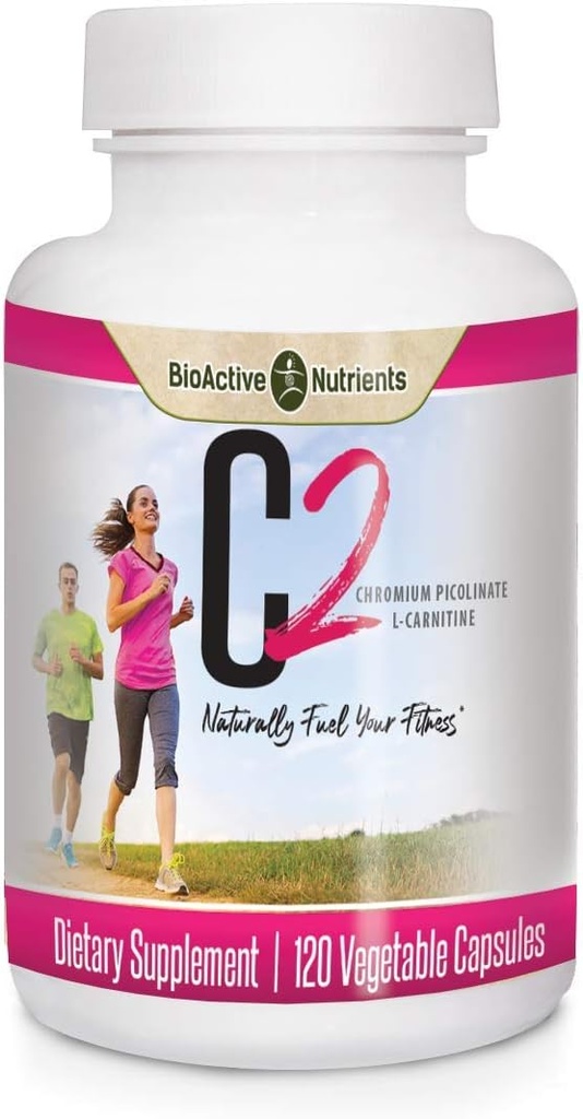 BioActive Nährstoffe C2-Chromium Picolinat mit L-Carnitin zu helfen Stoffwechsel von Fett und Carbs - 120 pflanzliche Kapseln - keine Konservierungsstoffe