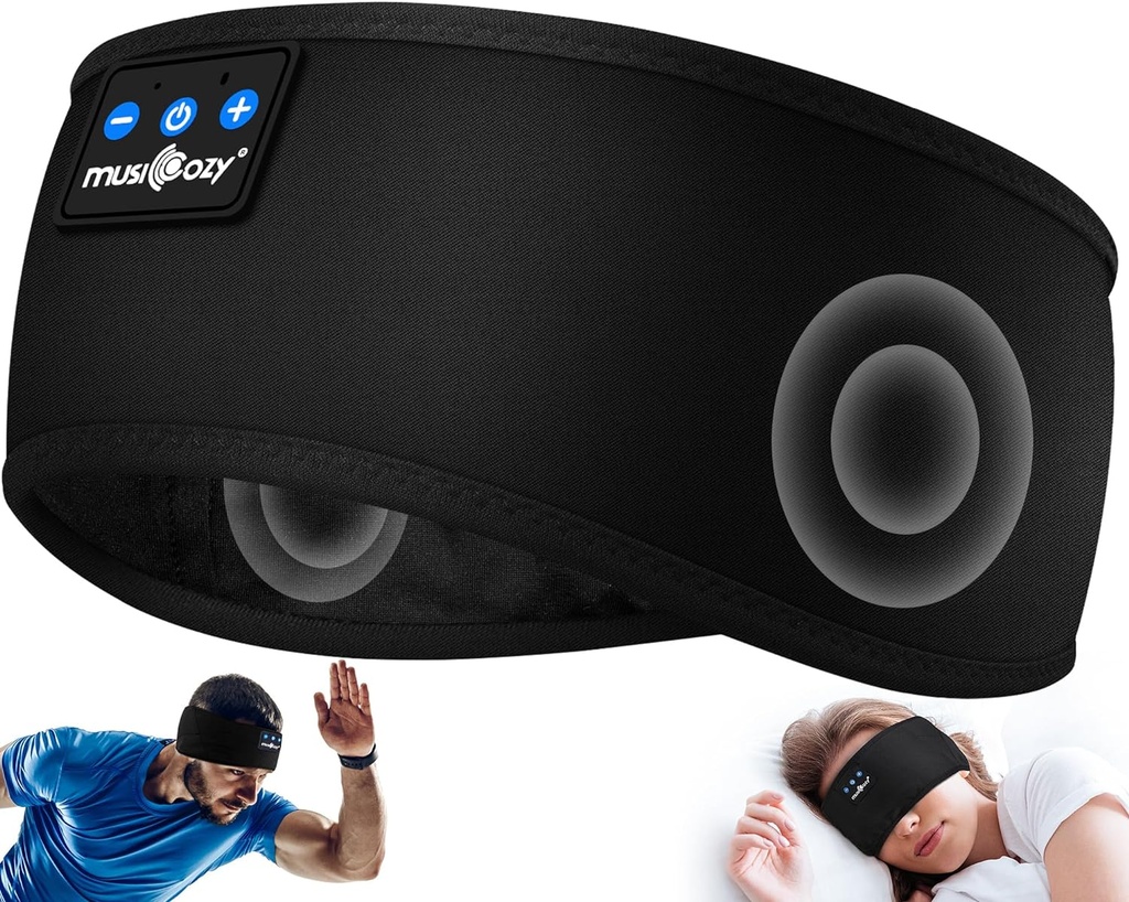 MUSICOZY Sleep Kopfhörer Bluetooth 5.4 Headband, Sports Wireless Earphones Sweat Resistant Earbuds Sleeping Kopfhörer mit Ultra-Thin HD Stereo Lautsprecher für Workout Running Cool Gadgets Einzigartige Geschenke