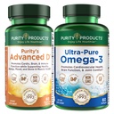 Reinheit Produkte KIT - Dr. Cannell's Advanced D + Omega-3 Ultra-Pure Fischöl von Advanced D ist mit Vitamin D, Vitamin K2, Zink, Magnesium Citrat, Boron und Taurine verpackt