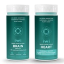 Iwi Life Brain & Heart Omega-3 Bundle, 30 Servierungen, Vegan pflanzenbasierte Algen Omega 3, Krill & Fish Oil Alternative, keine Fishy Nachgeschmack