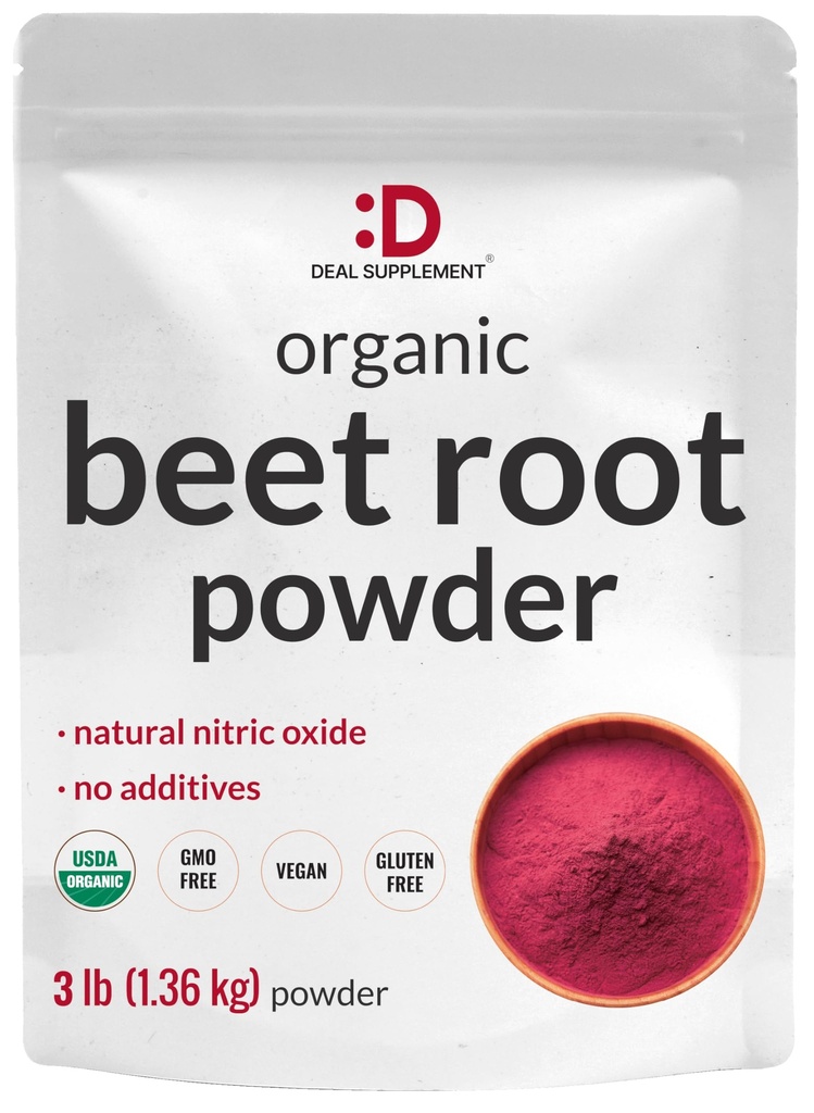 Bio-Beet-Root-Pulver, 3lbs - Raw Superfood-Gemüse - Natürliche Nitric Oxid-Ergänzung - Unterstützt Pre Workout Energie, Herz, & Immune Gesundheit - Non-GMO, Vegan