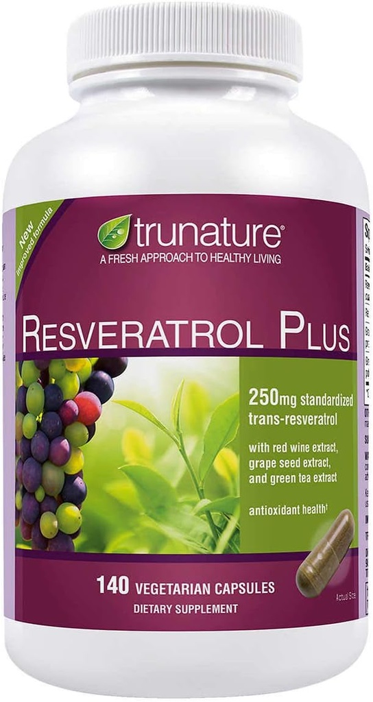 resvératrol plus normalisé trans-resvératrol 250 Milligramme, 140 Capsules végétariennes