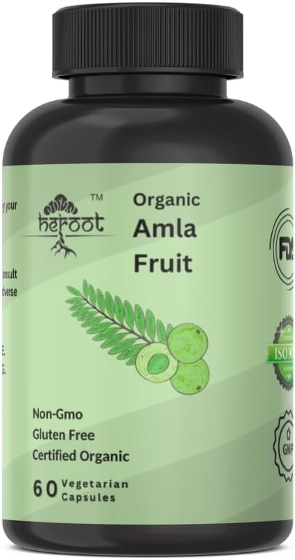Bio Amla Kapseln - Indische Gänsebeere für natürliches Vitamin C, Unterstützung für Haut und Haar 60 Kapseln