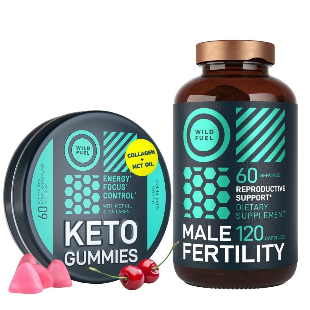 WILD FUEL Supplément masculin de fertilité et kéto-gummées santé et énergie