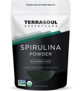 Terrasoul Superfoods Poudre de Spiruline Biologique, 6 Oz, Protéine Vegan, Superfood Vert Boost pour les Smoothies, Elixirs détoxifiants, et l'Immune Support