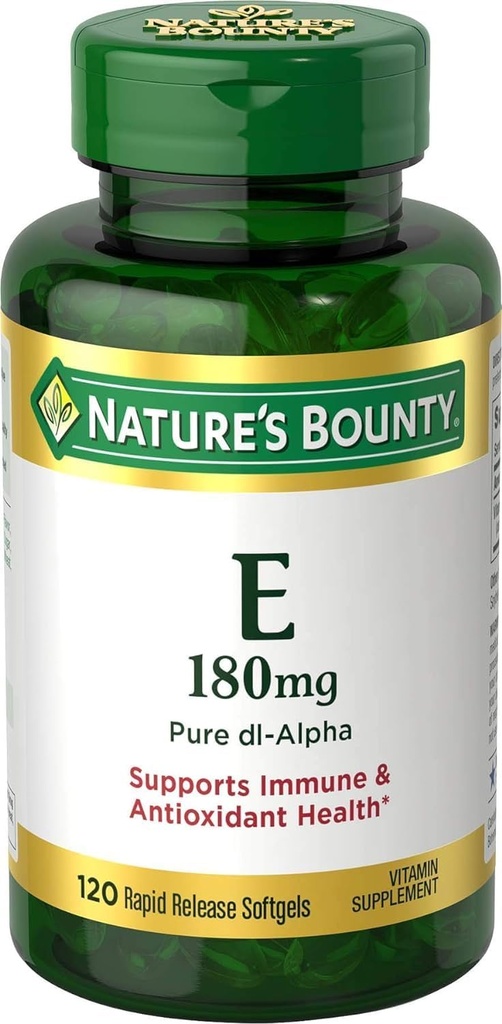 Nature's Bounty Vitamin E 400 IU Softgels Pure DL-Alpha 120 Weichgel (Pack von 2)