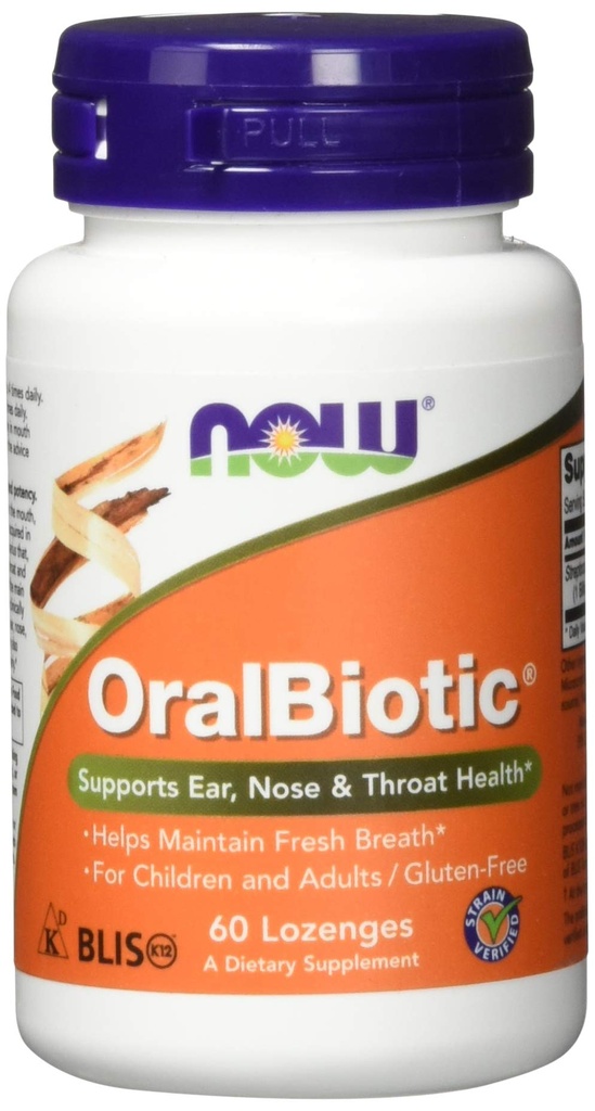 Jetzt Lebensmittel OralBiotic, entwickelt für Erwachsene & Kinder, Strain Verified, 60 Lozenges