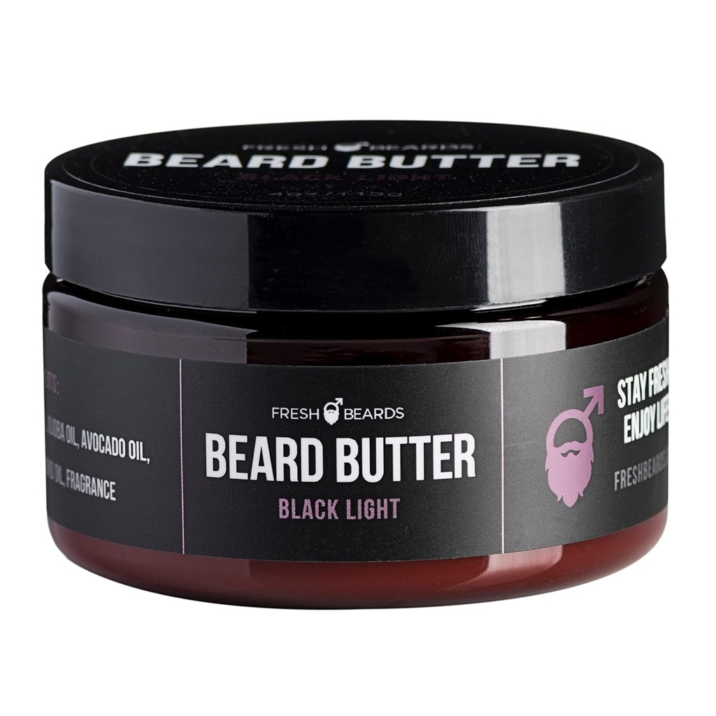Frische Barte Schwarzlicht Bart Butter - Gewürze, Holz und Citrus Duft - Herren Schnurrbart Conditioner - beruhigende Anti-Itch Moisturizer und Weichmacher für gesundes Wachstum