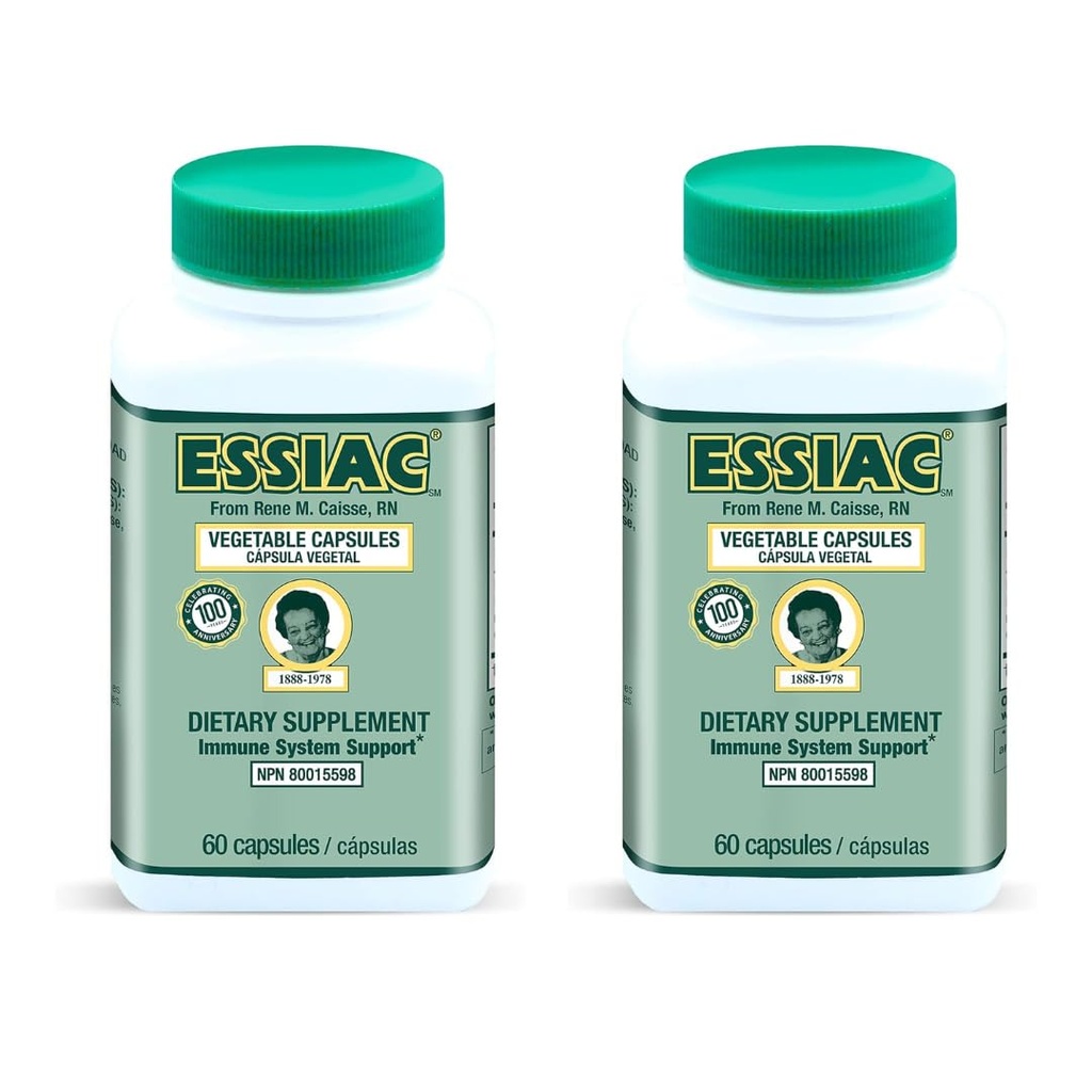Essiac Tee All-Natural Kräuterextrakt Kapseln – 60 Kapseln | Leistungsstarke Antioxidante Mischung, um die allgemeine Gesundheit und Wohlbefinden zu fördern | Original Formel seit 1922 (Pack von 2)