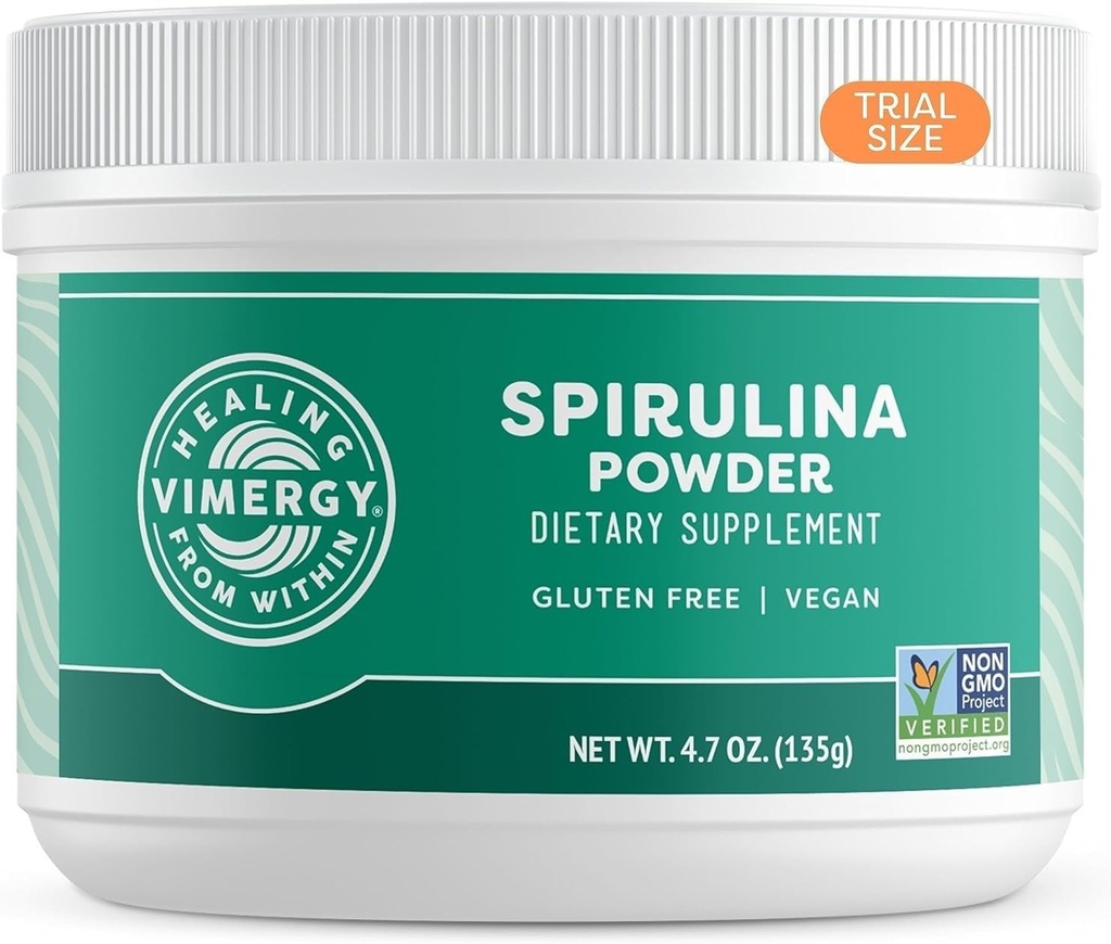 Vimergy Spirulina Powder – Konzentriertes Pflanzenprotein unterstützt Immungesundheit und Herz-Kreislauf-Funktion – Vegan, Kosher, Glutenfrei – 125g