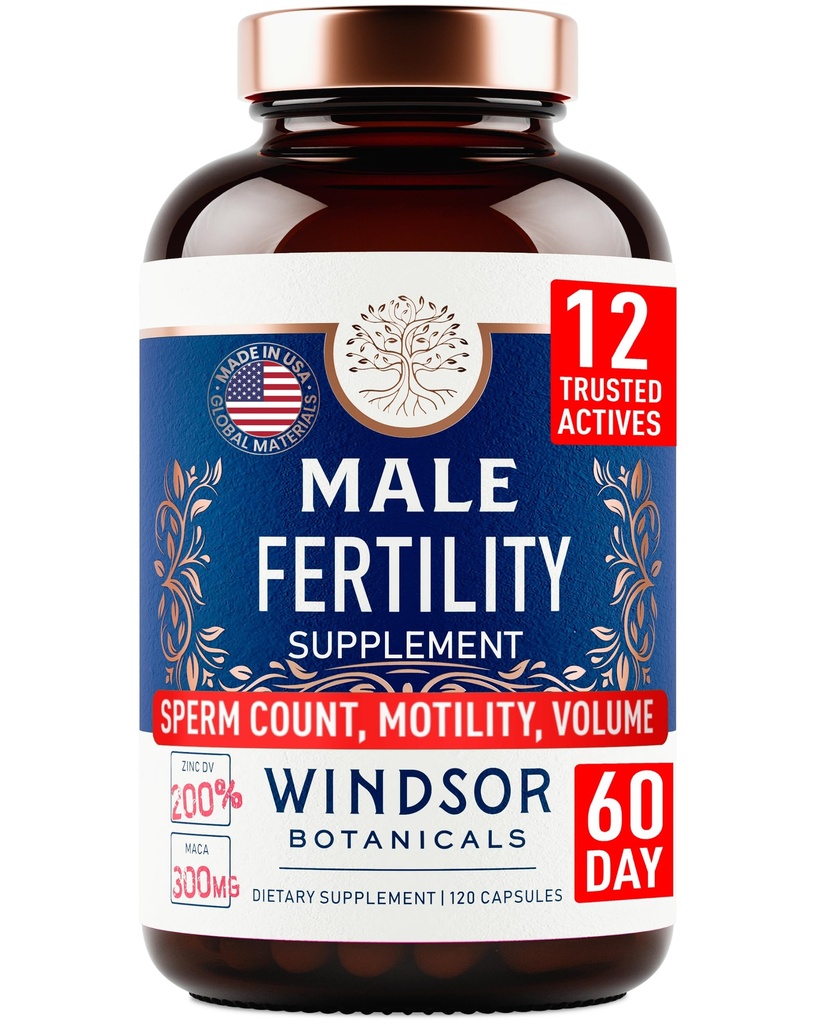 Male Fertility Supplement mit Maca Root - Mens Health Conception Fruchtbarkeit Pränatal Vitamine Plus natürliche Extrakte - Prenatal Fertility Supplements für Männer - 3. Partei Getestet - 120 Kapseln, 2 Monate
