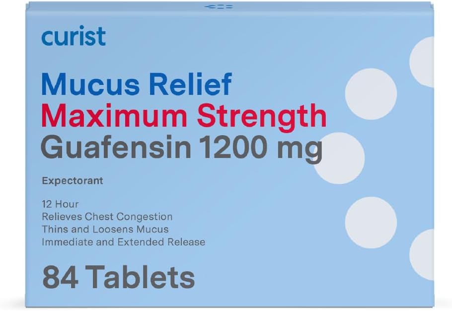 Curist Guaifenesin Mucus Relief 1200 mg Maximale Stärke OTC - 84 Count Extended Release Tablets - Reduce Mucus Clear Congestion (84 Count Tablet Bulk Pack)