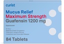 Curist Guaifenesin Mucus Relief 1200 mg Résistance maximale OTC - 84 Compter Comprimés à libération prolongée - Réduire la congestion claire du mucus (84 Compte Comprimé en vrac)