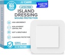 JJ CARE Adhesive Island Dressing [Pack of 50], 6x6 Steril Bordered Gauze Dressing, atmungsaktive Insel Wound Dressing Individuell Wrapped mit hoch absorbierenden Non-Stick Center Pad