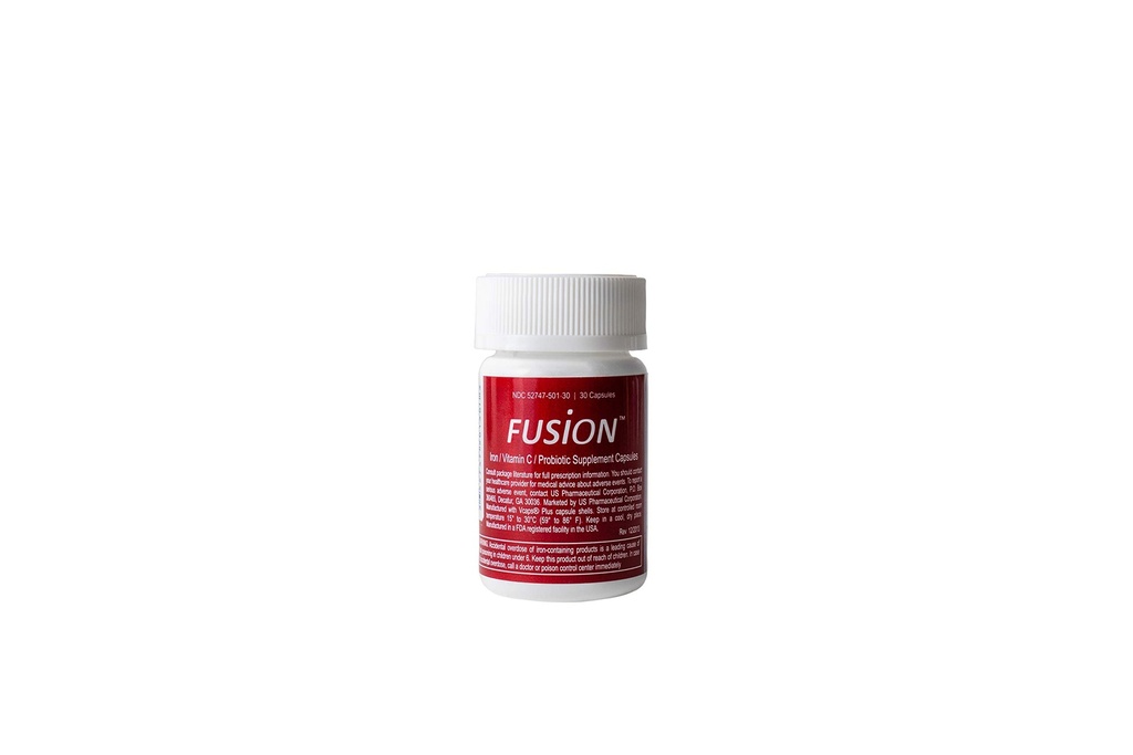 Fusion Eisen Supplement - 65 mg Ferrous Fumarate - 65 mg Polysaccharid Eisen Komplex von patentierten Probiotika und Vitamin C