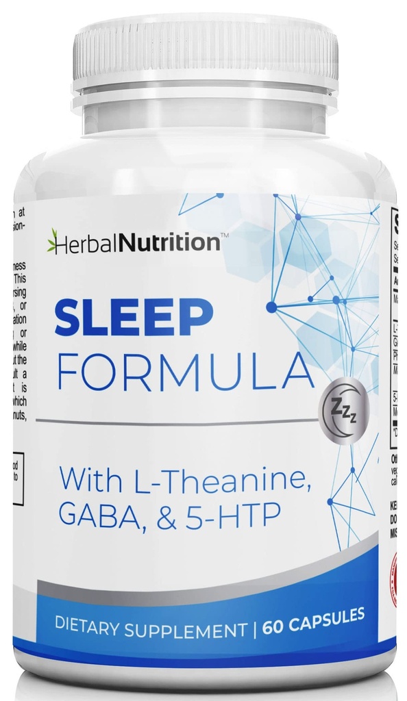 Herbal Nutrition Sleep Support Supplement Sleep Formula ist eine multi-Ingredient Sleep Supplement mit Melatonin, GABA, L-Theanine und mehr, Sleep Like You are on Cloud 9! Eine 60 Ct Flasche