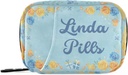 Custom Pill Box 7 Day Pill Case Bag Blue Yellow Flower Nom personnalisé Travel Pill Organizer Bag with Zipper Portable Weekly Case Compact Size for Vitamin Supplement Holder