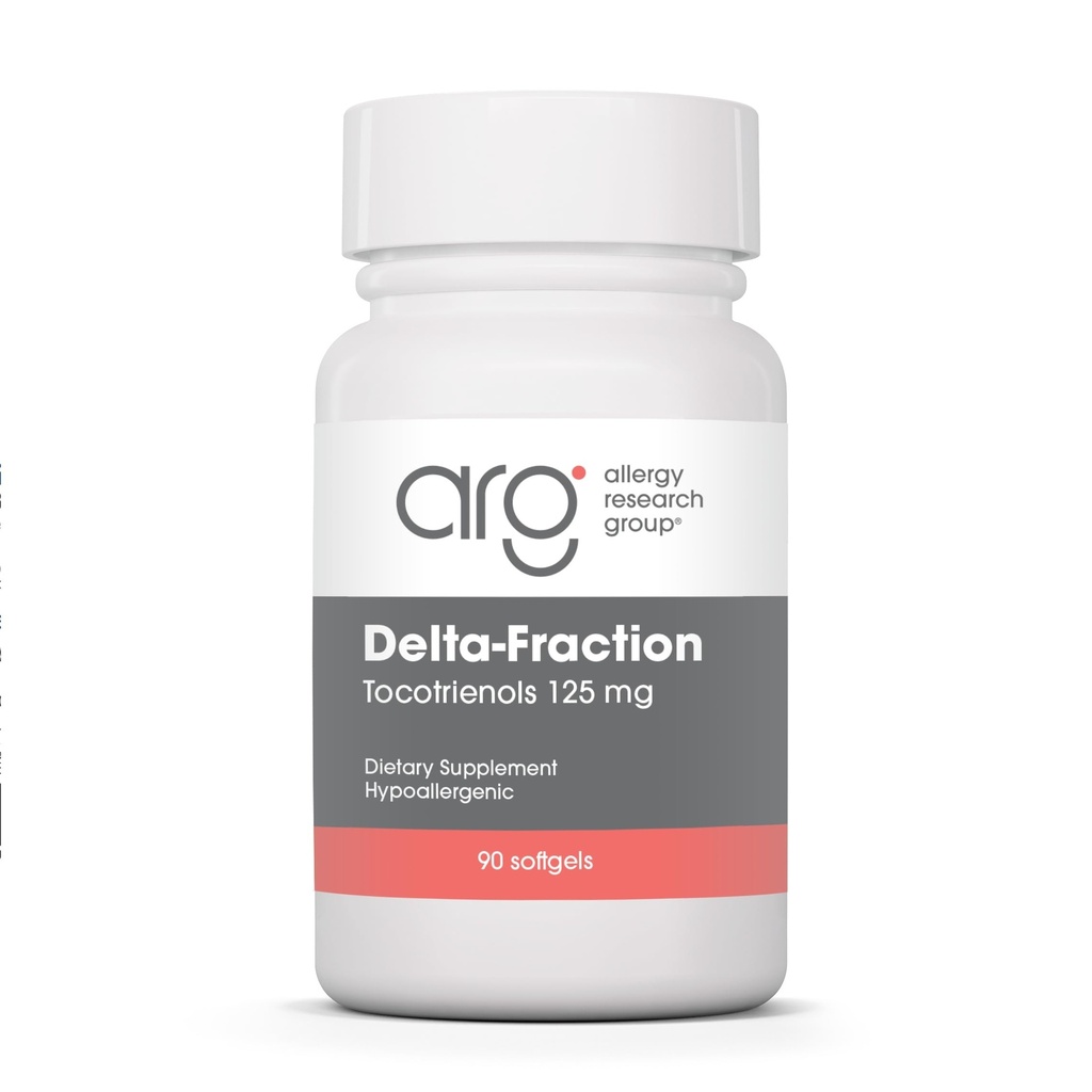 Allergy Research Group Delta-Fraction Tocotrienols Supplement - 125 mg Vitamin E, Annatto, Gamma, Tocotrienols Only, Tocopherol-Free, Allergiker, Softgels - 90 Count